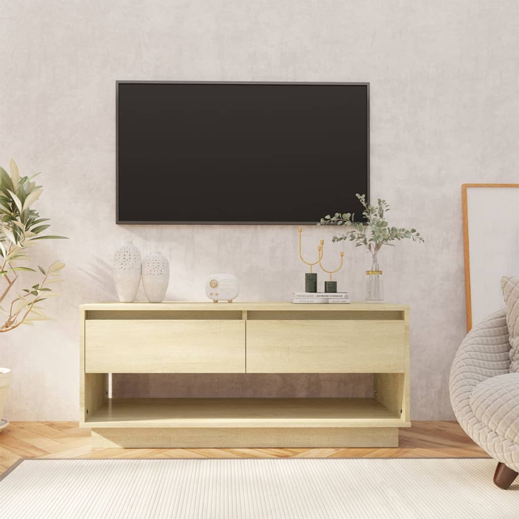 Tv-meubel 102x41x44 cm bewerkt hout