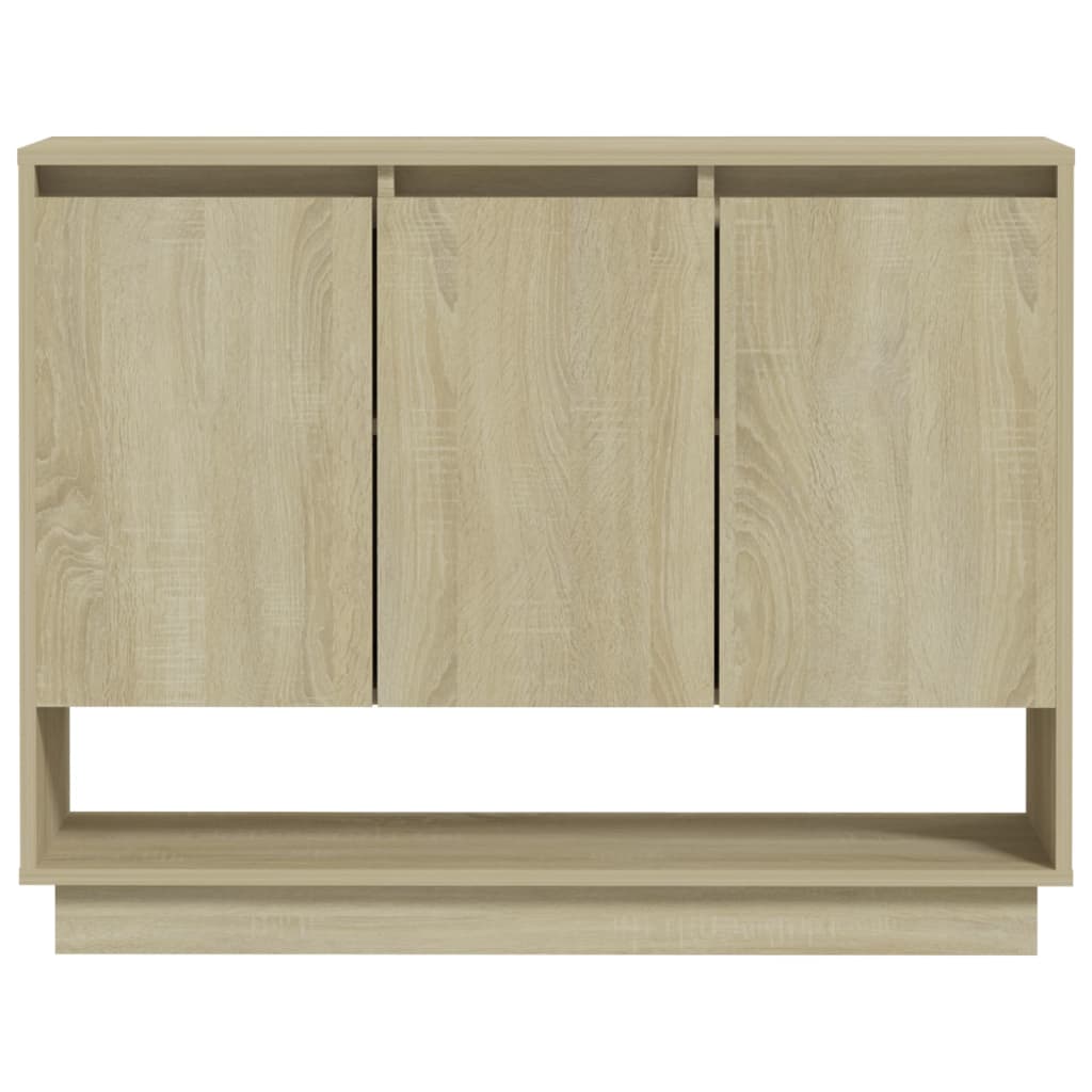 Dressoir 97x31x75 cm bewerkt hout eikenkleurig