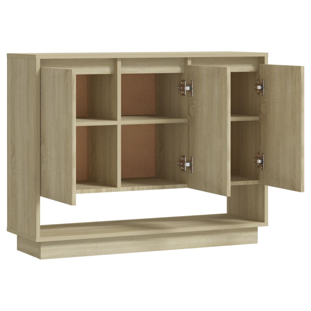 Dressoir 97x31x75 cm bewerkt hout eikenkleurig