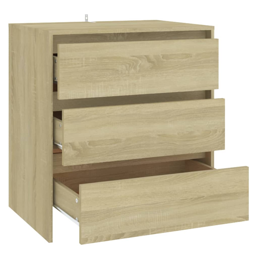 Dressoir 70x41x75 cm bewerkt hout artisanaal eikenkleur