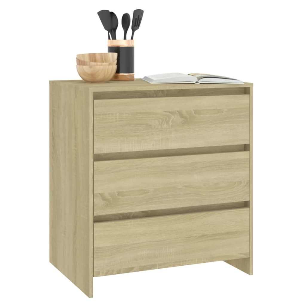 Dressoir 70x41x75 cm bewerkt hout eikenkleurig