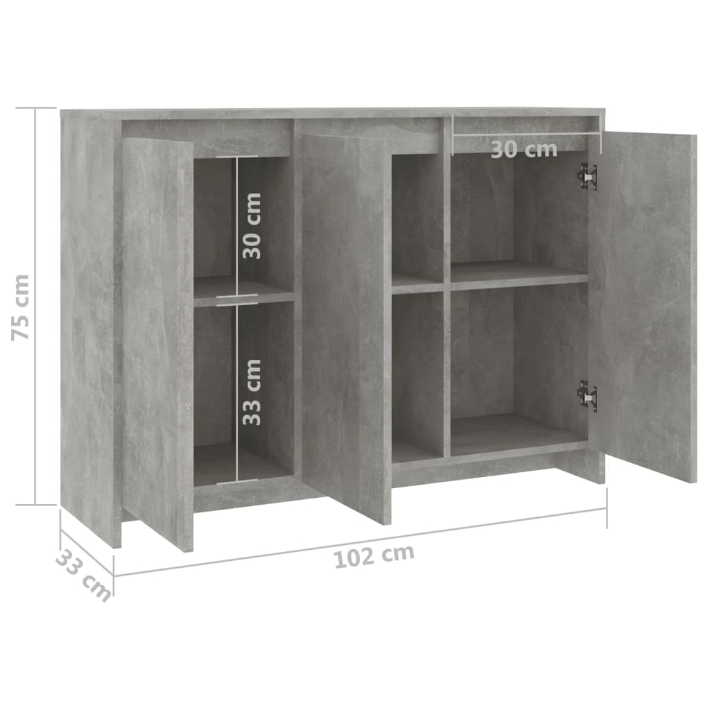 Dressoir 102x33x75 cm bewerkt hout