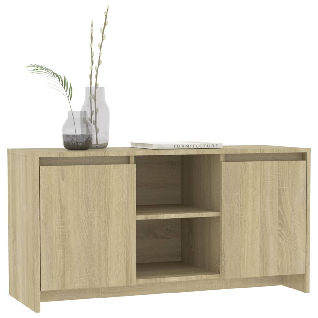 Tv-meubel 102x37,5x52,5 cm bewerkt hout eikenkleurig