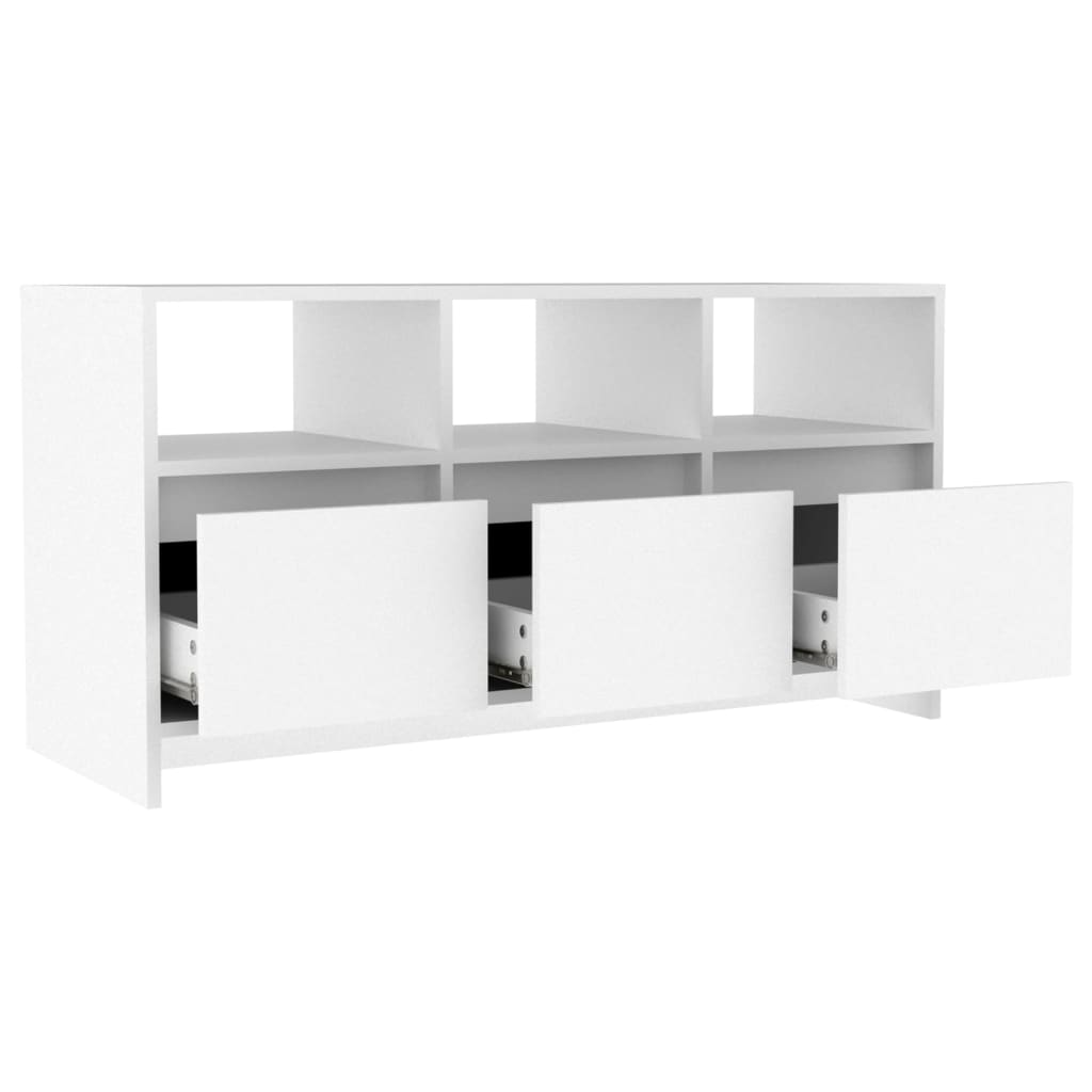 Meuble TV 102x37,5x52,5 cm ouvré en bois couleur chêne