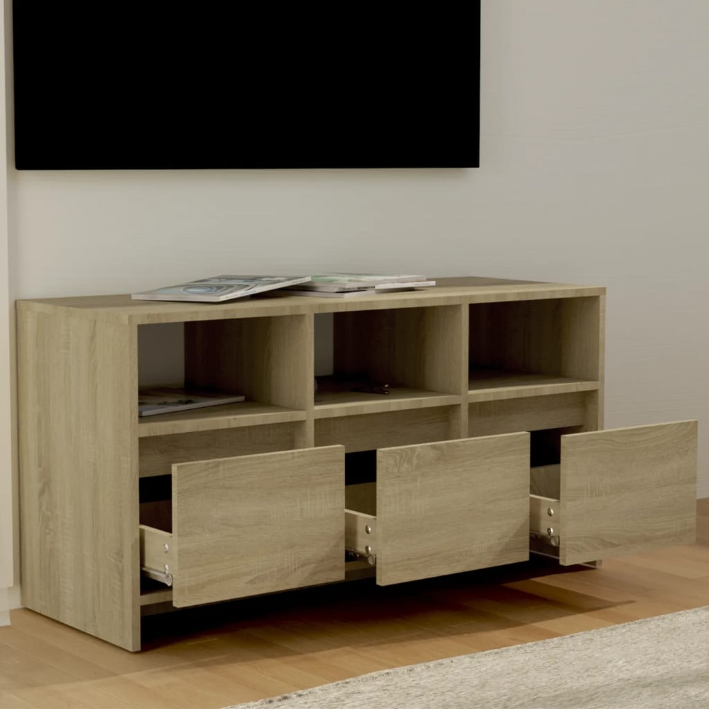 Tv-meubel 102x37,5x52,5 cm bewerkt hout