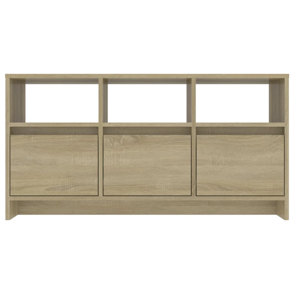 Meuble TV 102x37,5x52,5 cm ouvré en bois couleur chêne