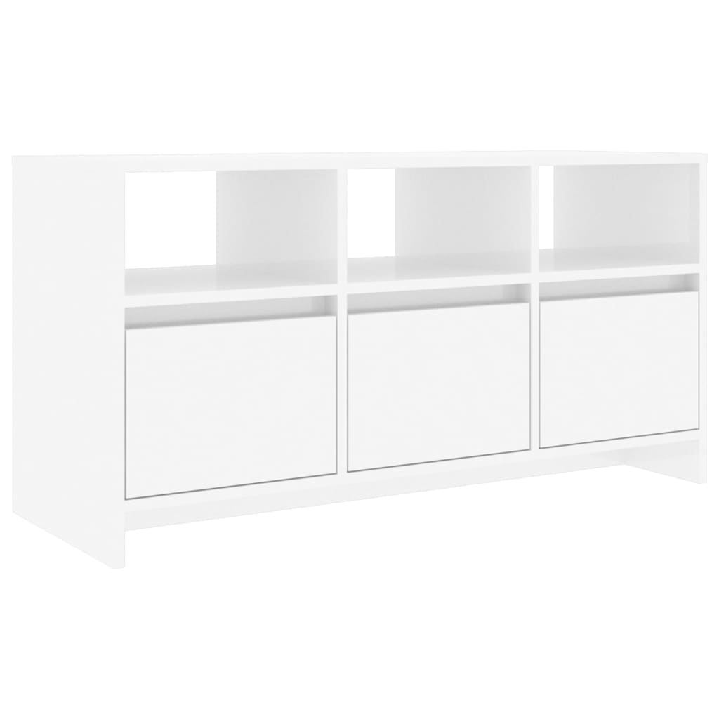 Meuble TV 102x37,5x52,5 cm ouvré en bois couleur chêne