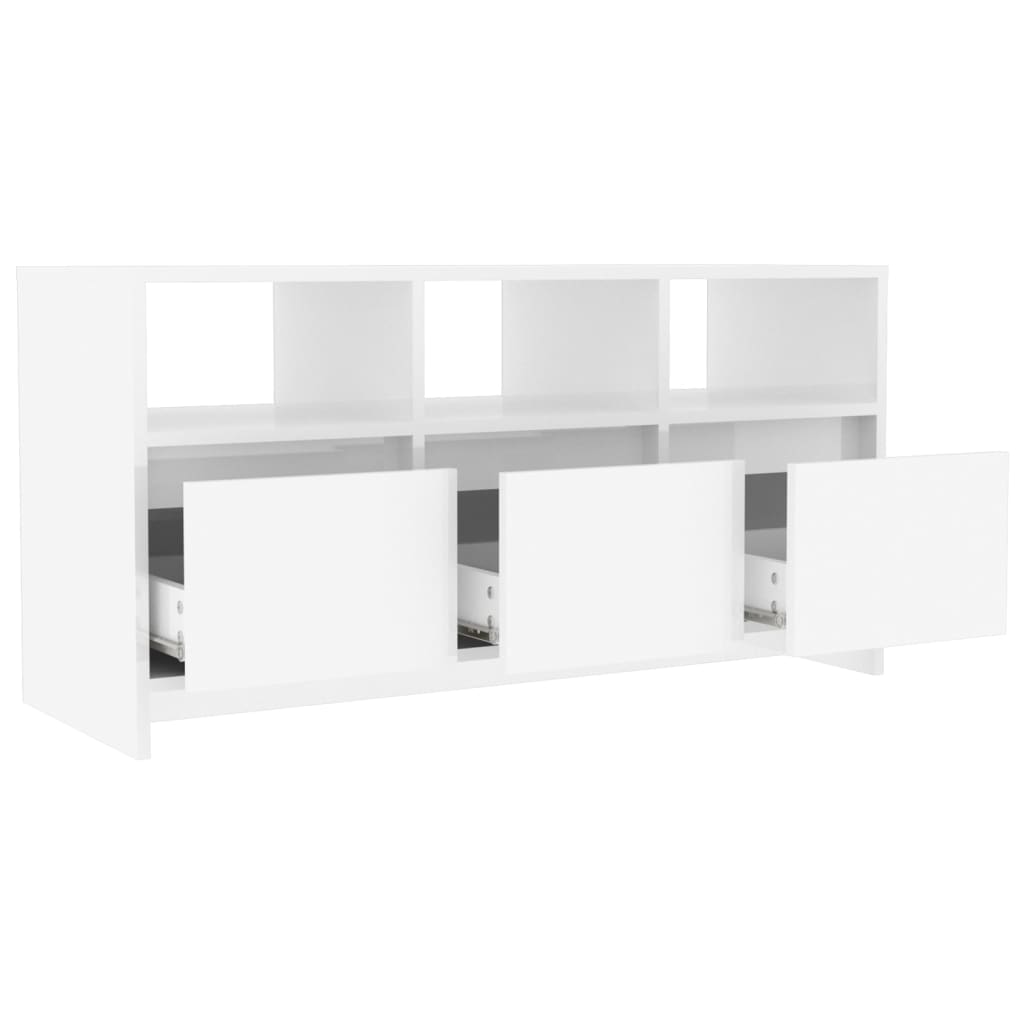 Meuble TV 102x37,5x52,5 cm ouvré en bois couleur chêne