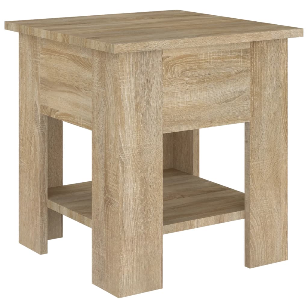 Salontafel 40x40x42 cm bewerkt hout eikenkleurig