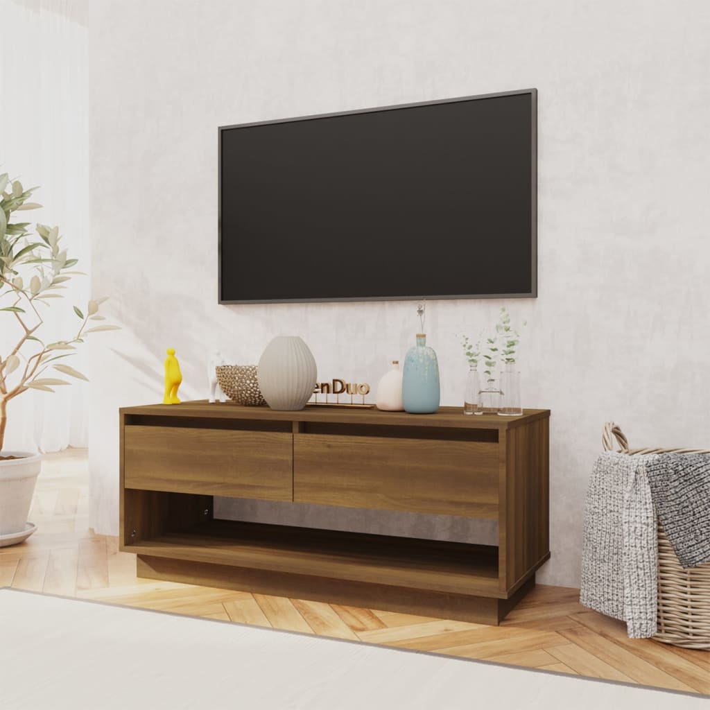 Tv-meubel 102x41x44 cm bewerkt hout