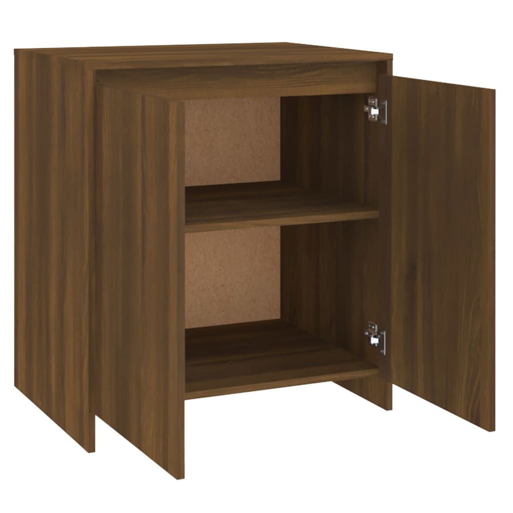 Dressoir 70x41x75 cm bewerkt hout oud houtkleurig