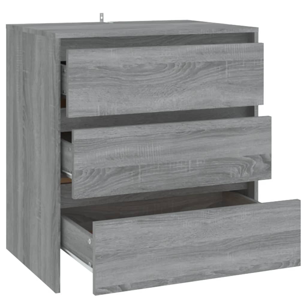 Dressoir 70x41x75 cm bewerkt hout artisanaal eikenkleur