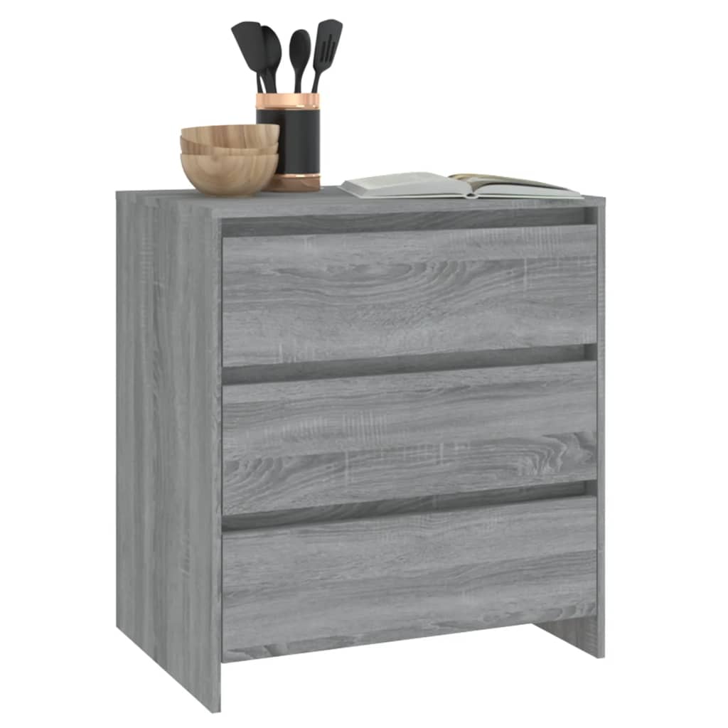 Dressoir 70x41x75 cm bewerkt hout artisanaal eikenkleur