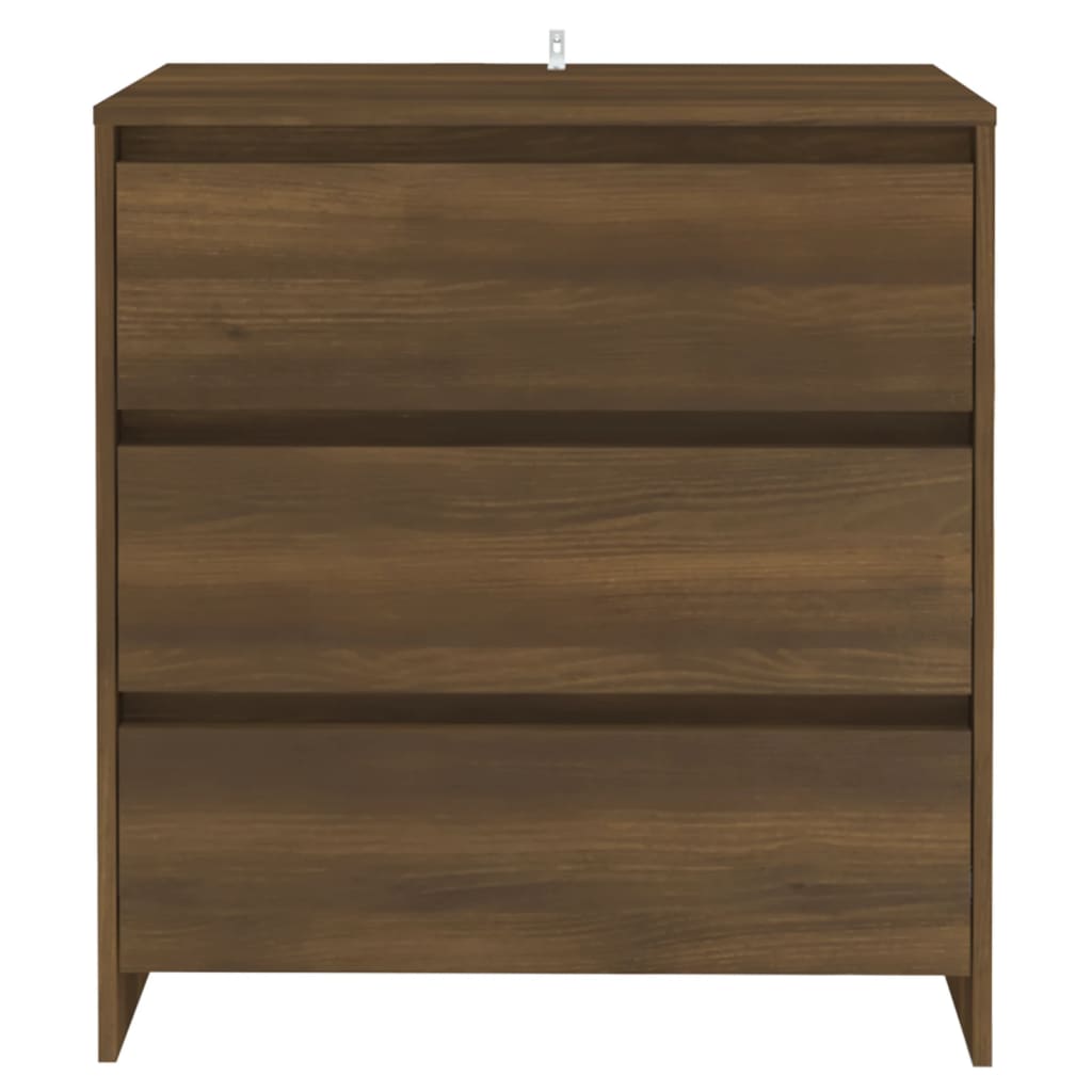 Dressoir 70x41x75 cm bewerkt hout artisanaal eikenkleur