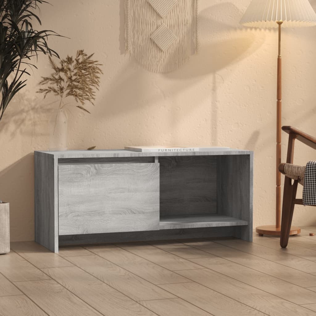 Tv-meubel 90x35x40 cm bewerkt hout eikenkleurig