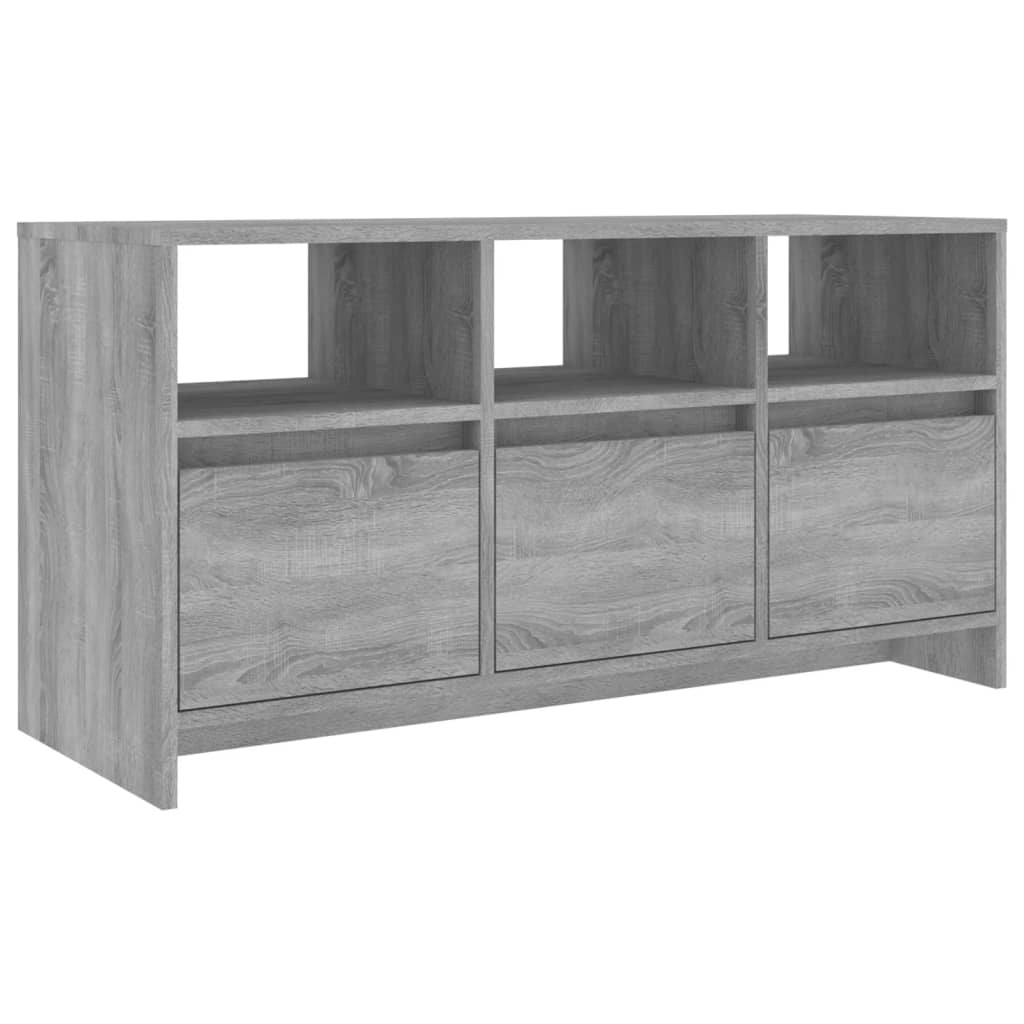 Meuble TV 102x37,5x52,5 cm ouvré en bois couleur chêne