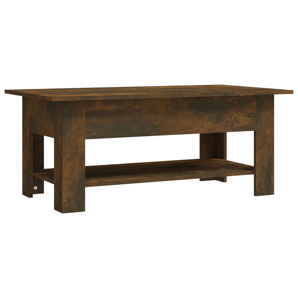 Salontafel 102x55x42 cm bewerkt hout artisanaal eikenkleur