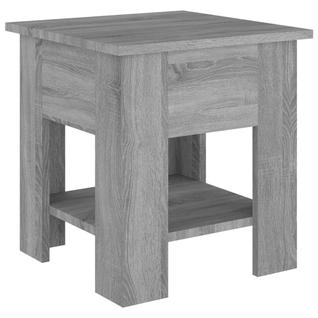 Salontafel 40x40x42 cm bewerkt hout eikenkleurig