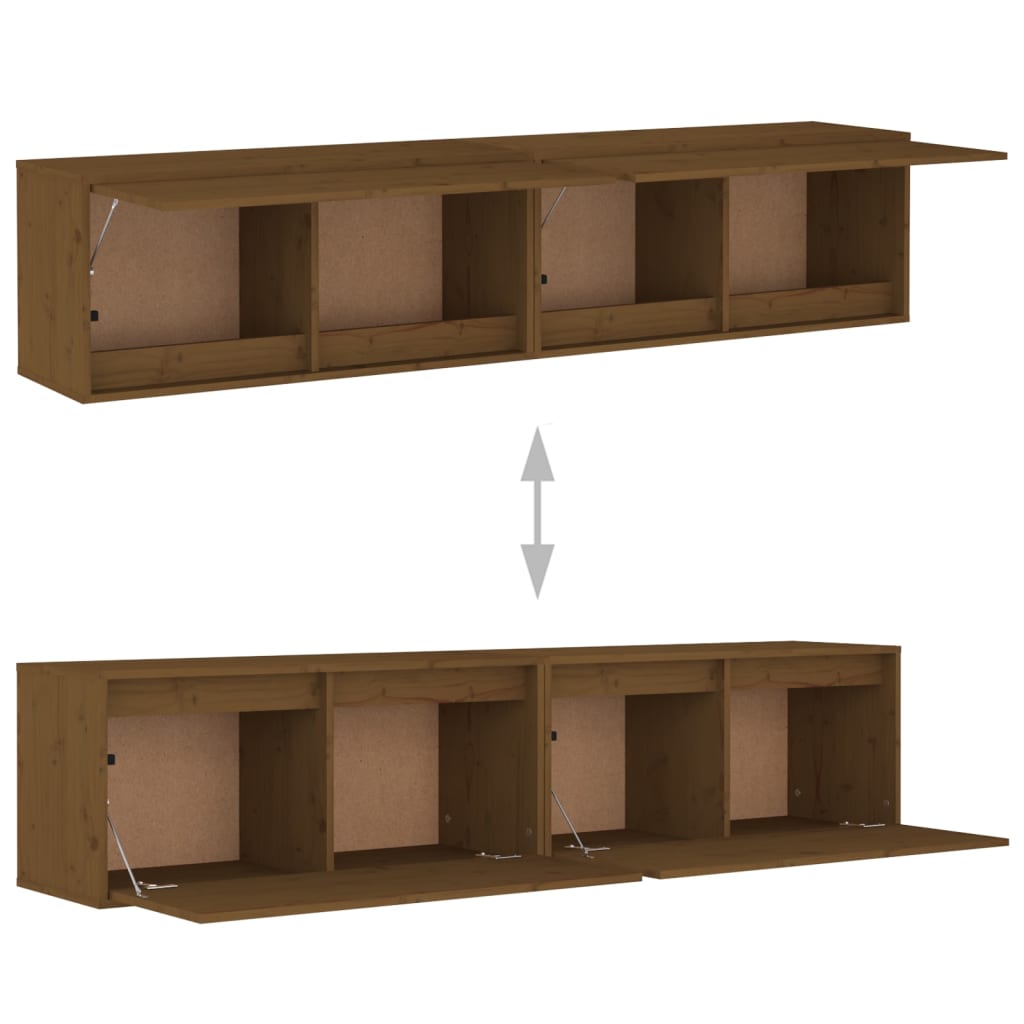 Wandkast 80x30x35 cm massief grenenhout