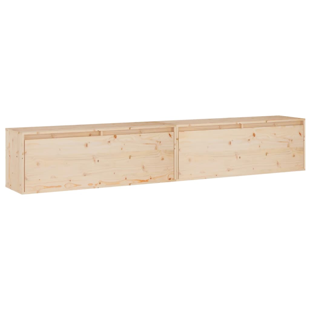 Éléments muraux 2 pcs 100x30x35 cm bois de pin massif