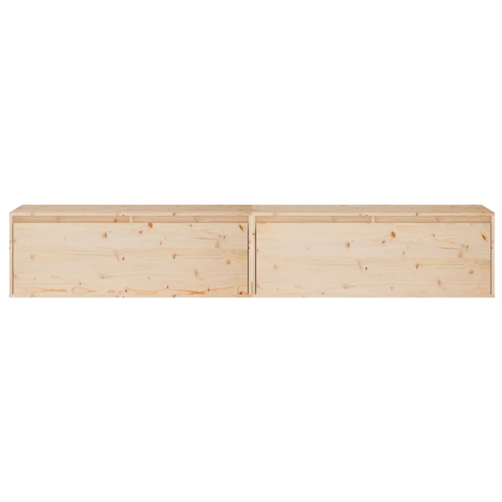 Éléments muraux 2 pcs 100x30x35 cm bois de pin massif