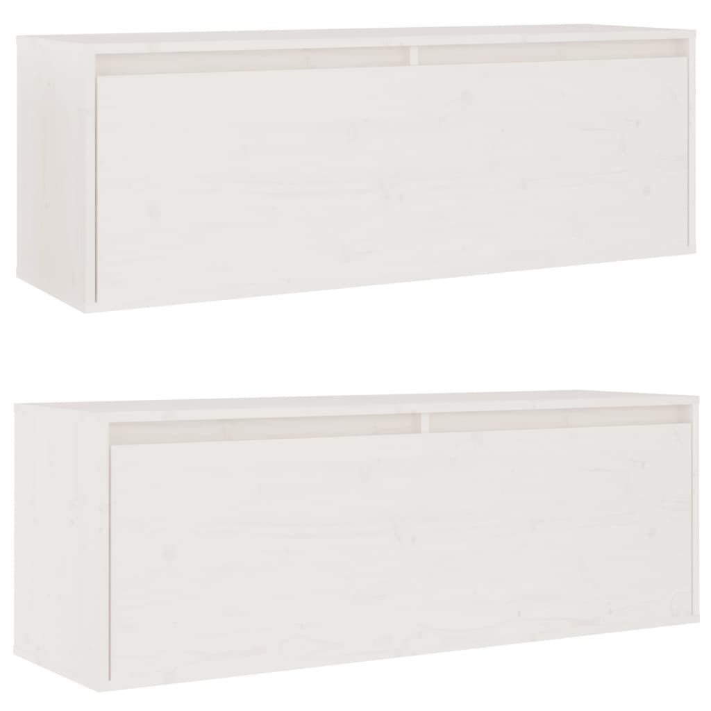 Éléments muraux 2 pcs 100x30x35 cm bois de pin massif