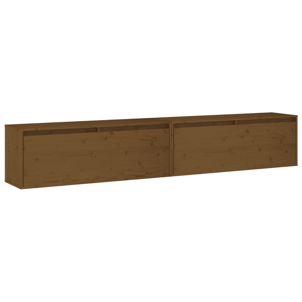 Éléments muraux 2 pcs 100x30x35 cm bois de pin massif