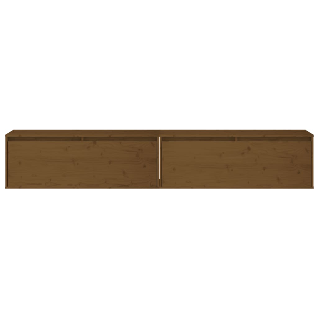 Éléments muraux 2 pcs 100x30x35 cm bois de pin massif