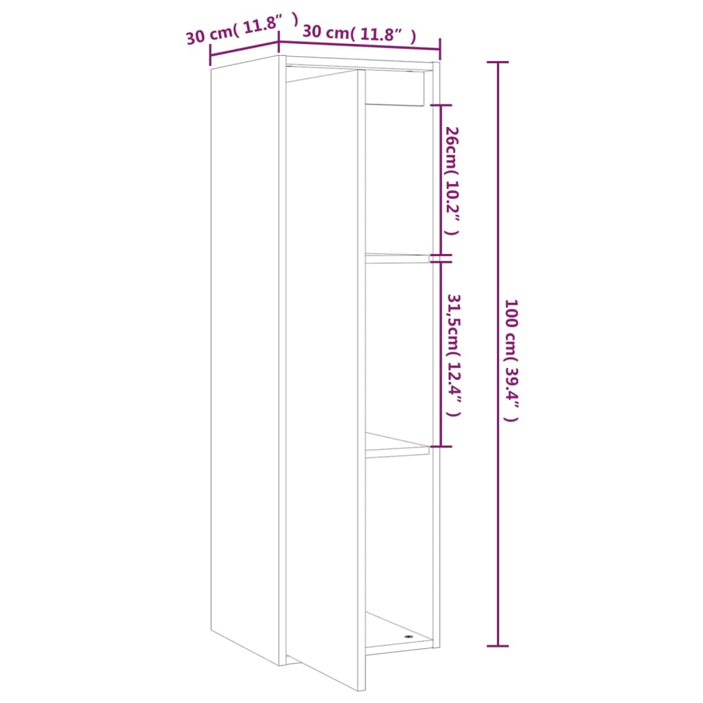 Éléments muraux 2 pcs 30x30x100 cm en bois de pin massif