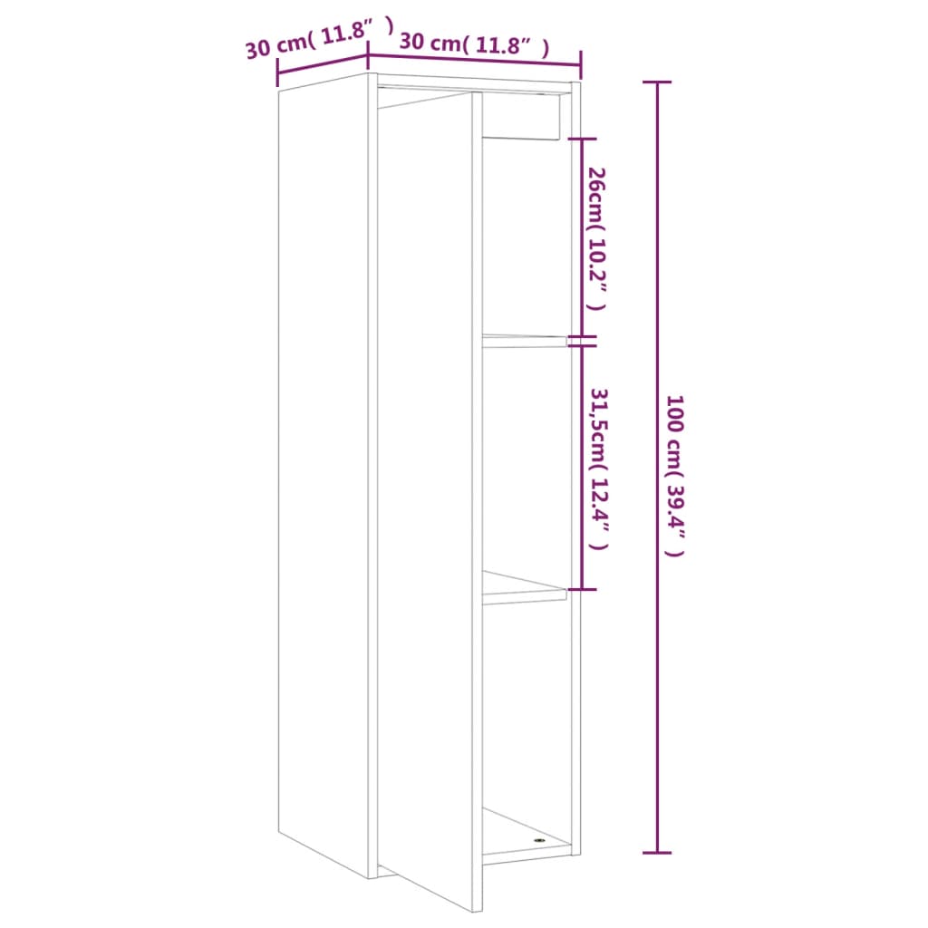 Éléments muraux 2 pcs 30x30x100 cm en bois de pin massif