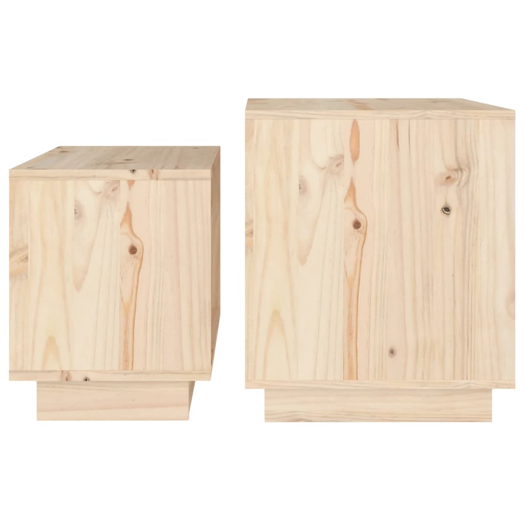 Ensemble de table basse 2 pièces en bois de pin massif