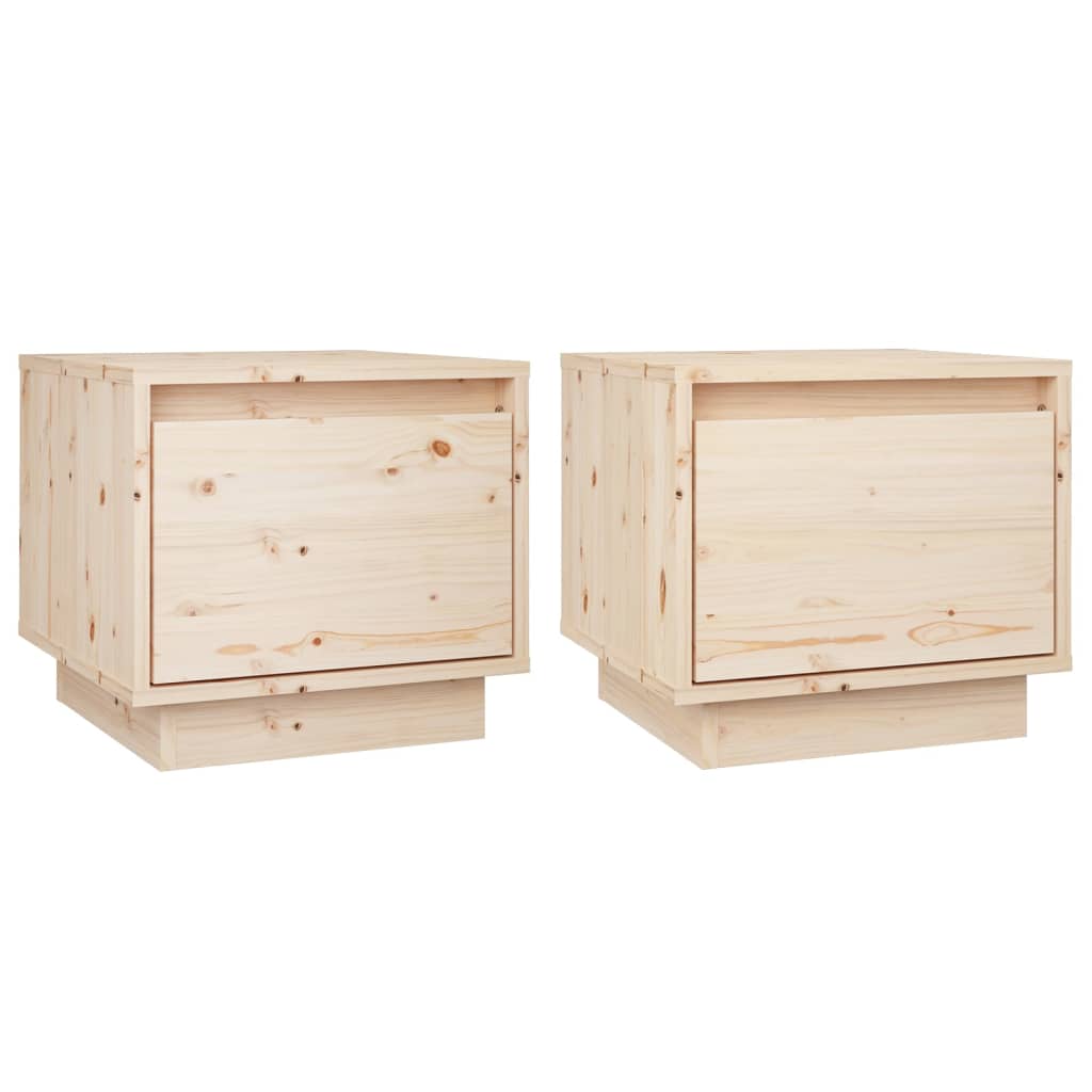 Tables de chevet 2 pcs 35x34x32 cm en bois de pin massif