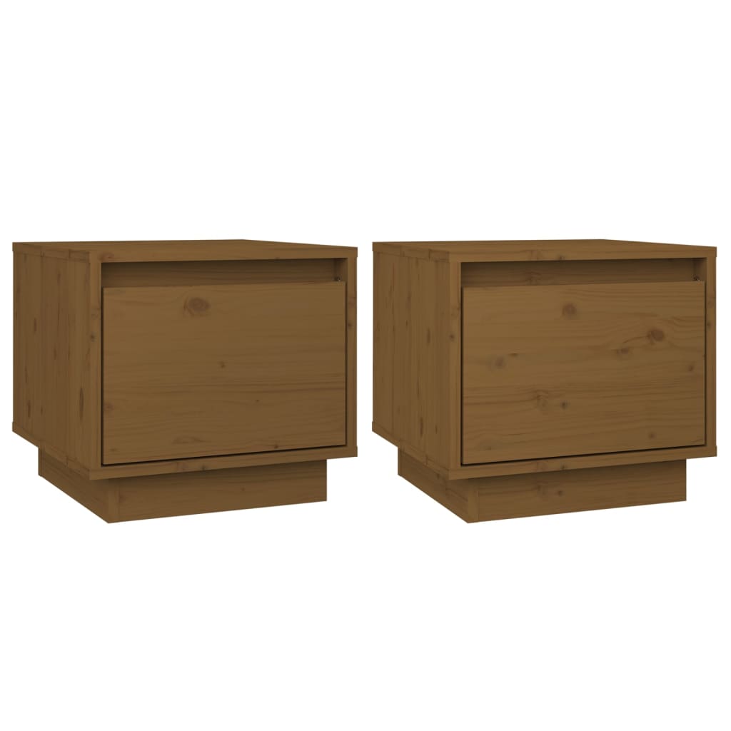 Tables de chevet 2 pcs 35x34x32 cm en bois de pin massif