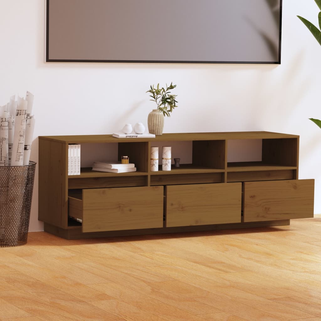 Tv-meubel 140x37x50 cm massief grenenhout