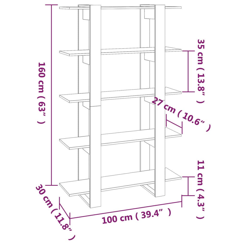 Bibliothèque/paravent 100x30x160 cm