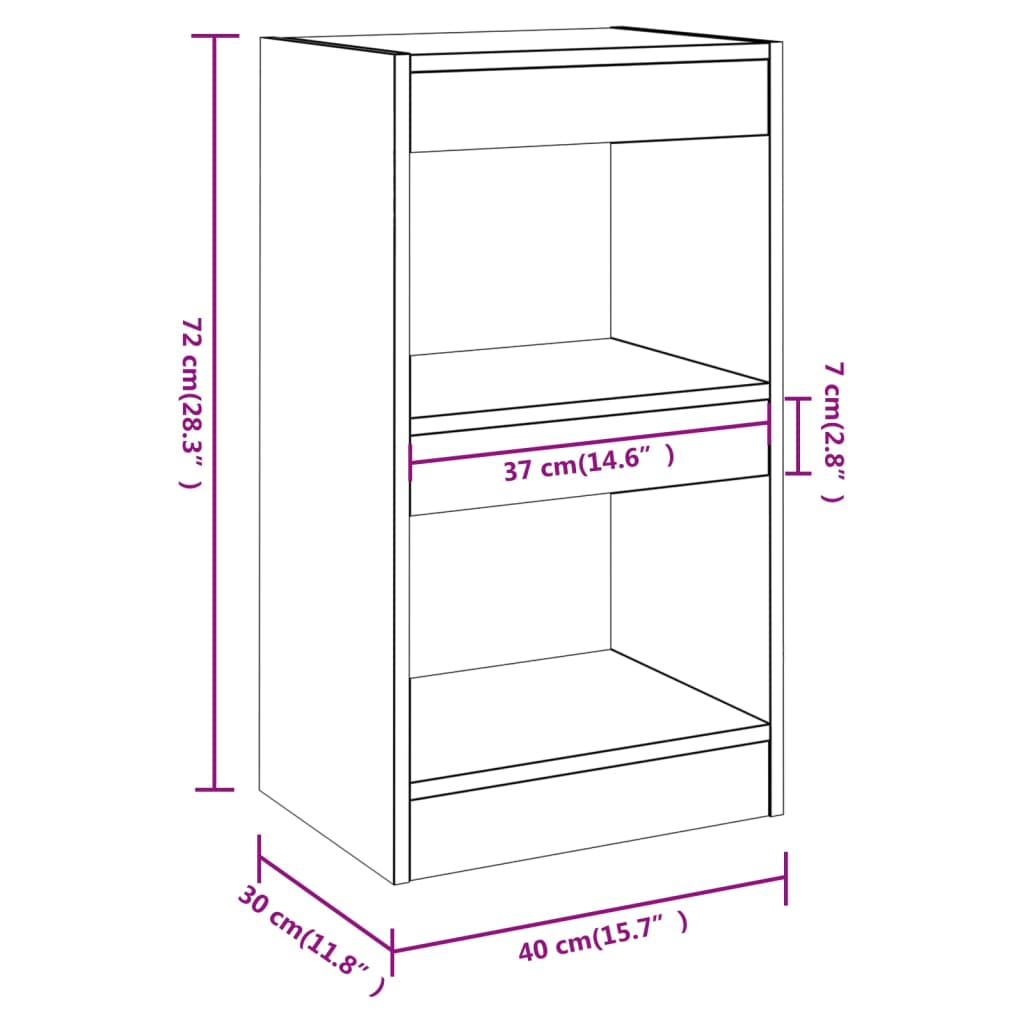 Bibliothèque/paravent 40x30x72 cm