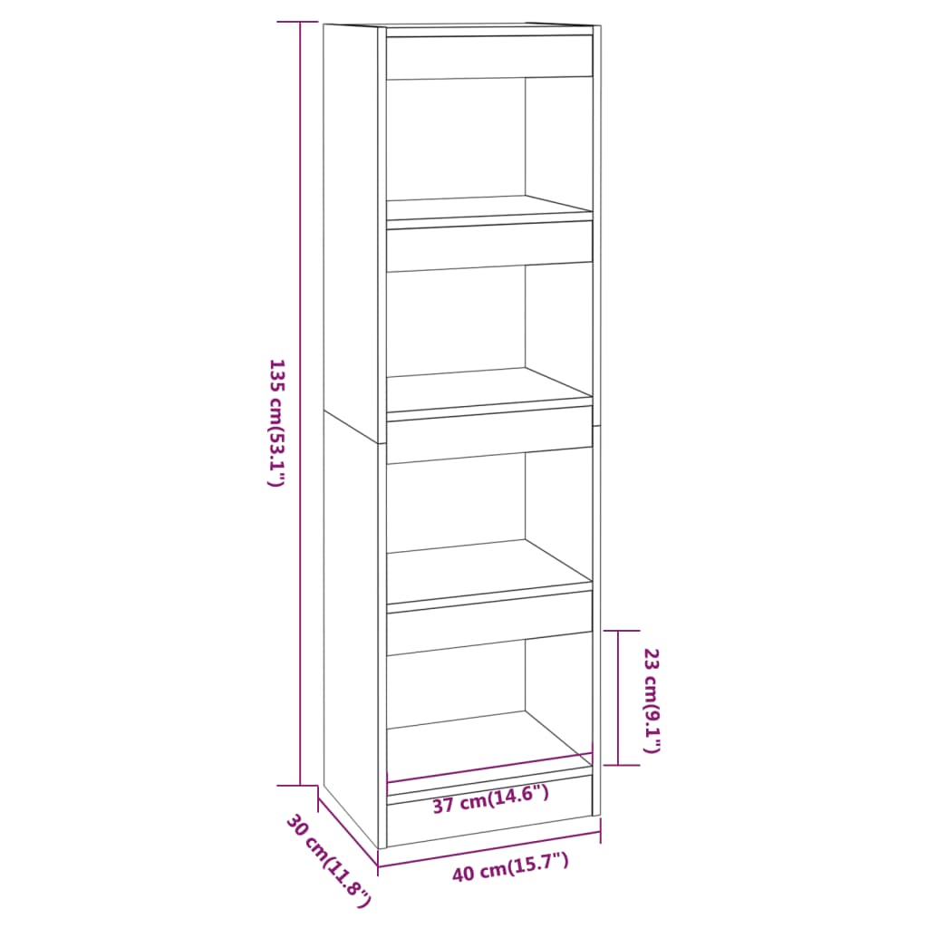 Bibliothèque/paravent 40x30x135 cm