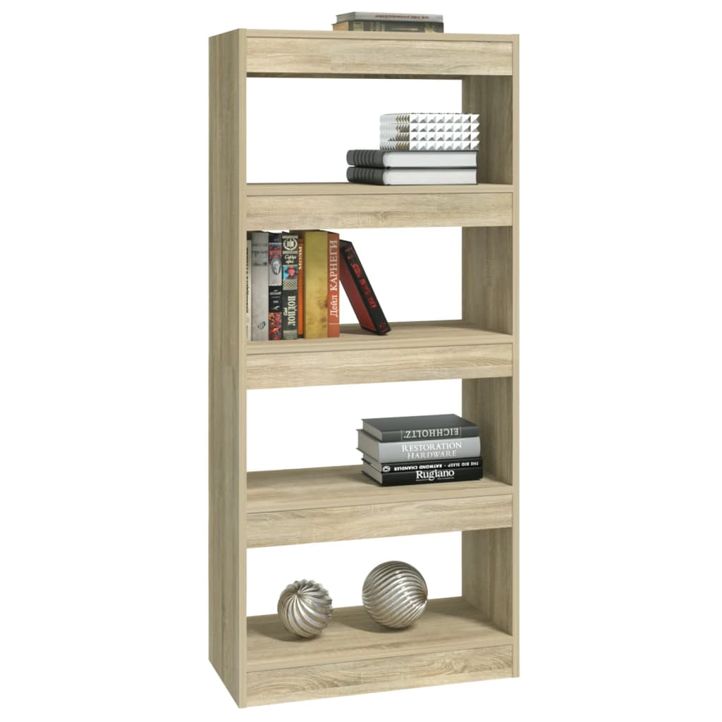 Boekenkast / kamerscherm 60x30x135 cm bewerkt hout bruineiken