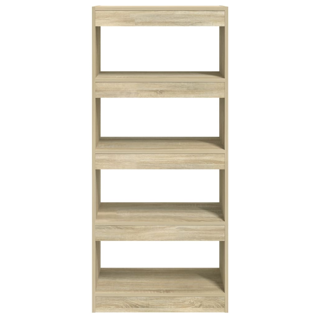 Boekenkast / kamerscherm 60x30x135 cm bewerkt hout bruineiken