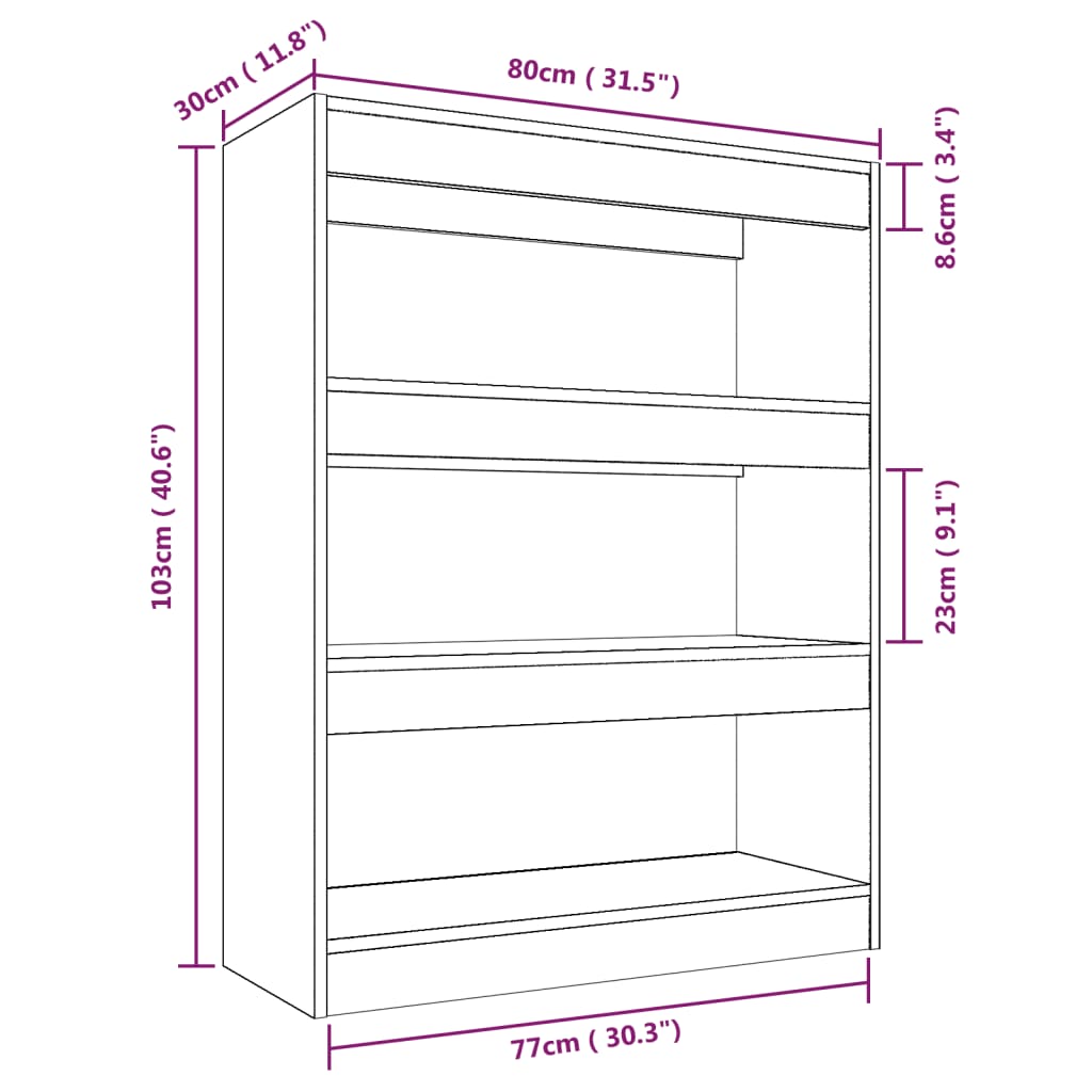 Bibliothèque/paravent 80x30x103 cm en bois travaillé