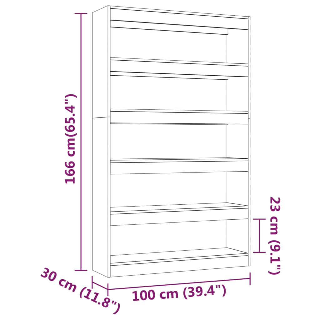 Bibliothèque/paravent 100x30x166 cm