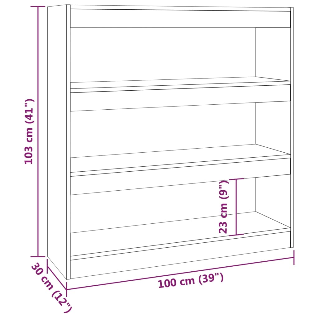 Bibliothèque/paravent 100x30x103 cm