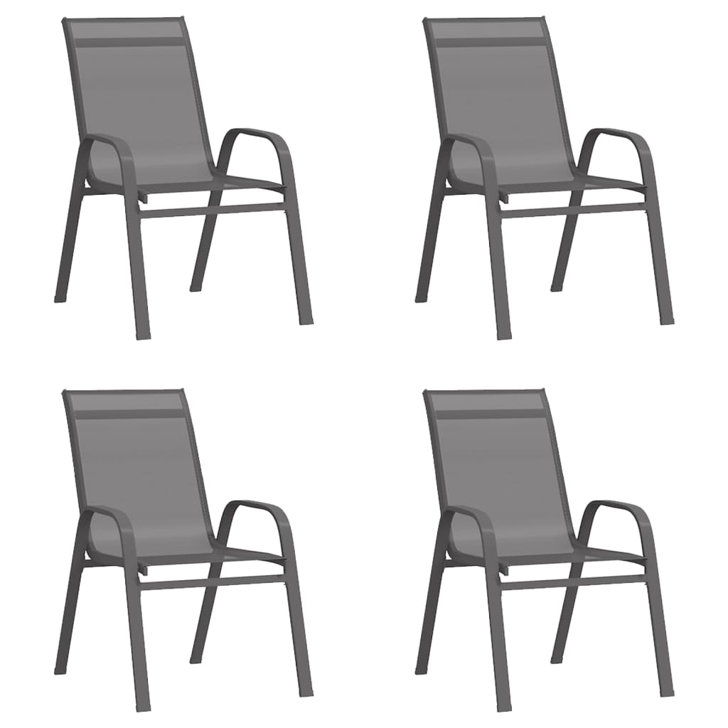 Chaises de jardin empilables 6 pcs tissu textilène