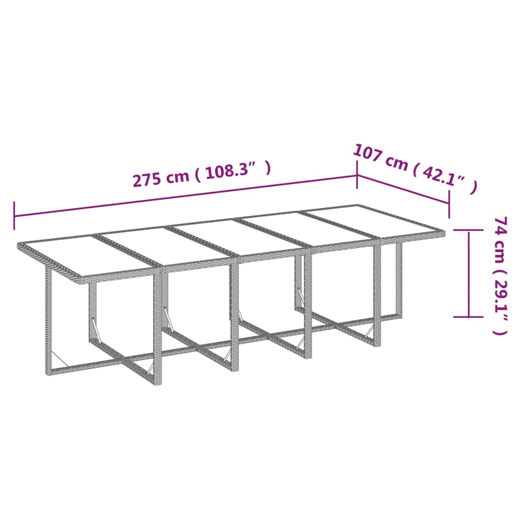 15-delige Tuinset met kussens poly rattan