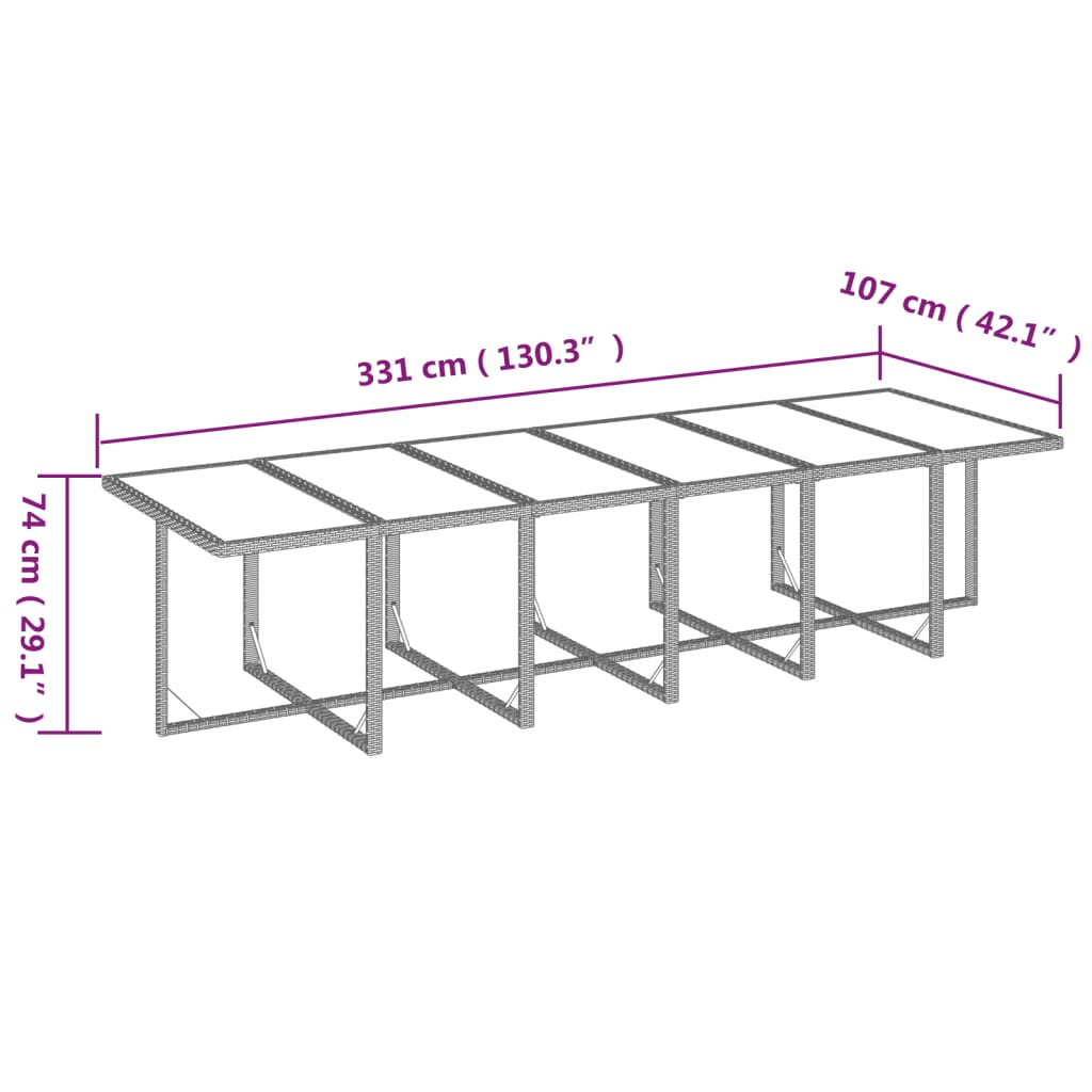 19-delige Tuinset met kussens poly rattan