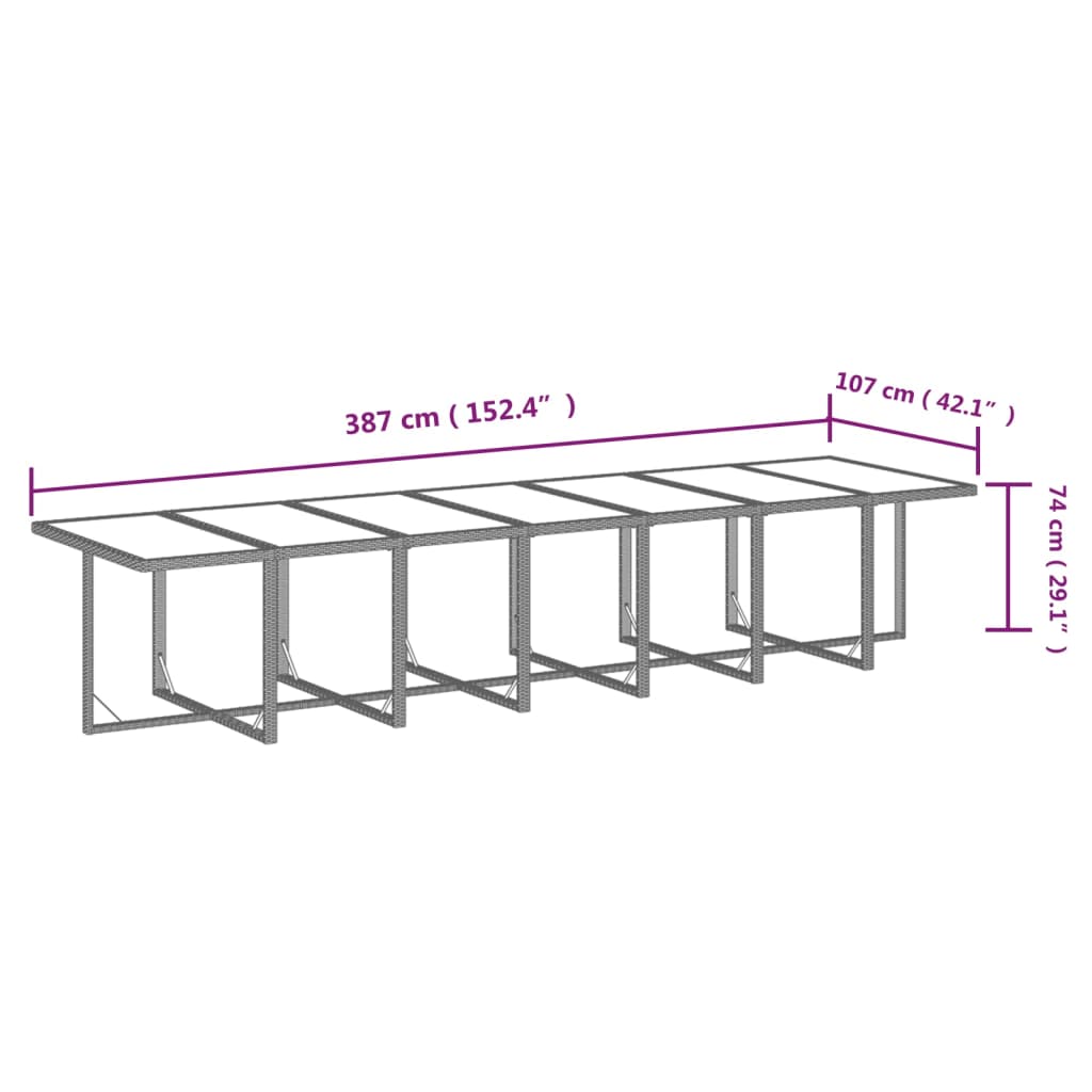 19-delige Tuinset met kussens poly rattan