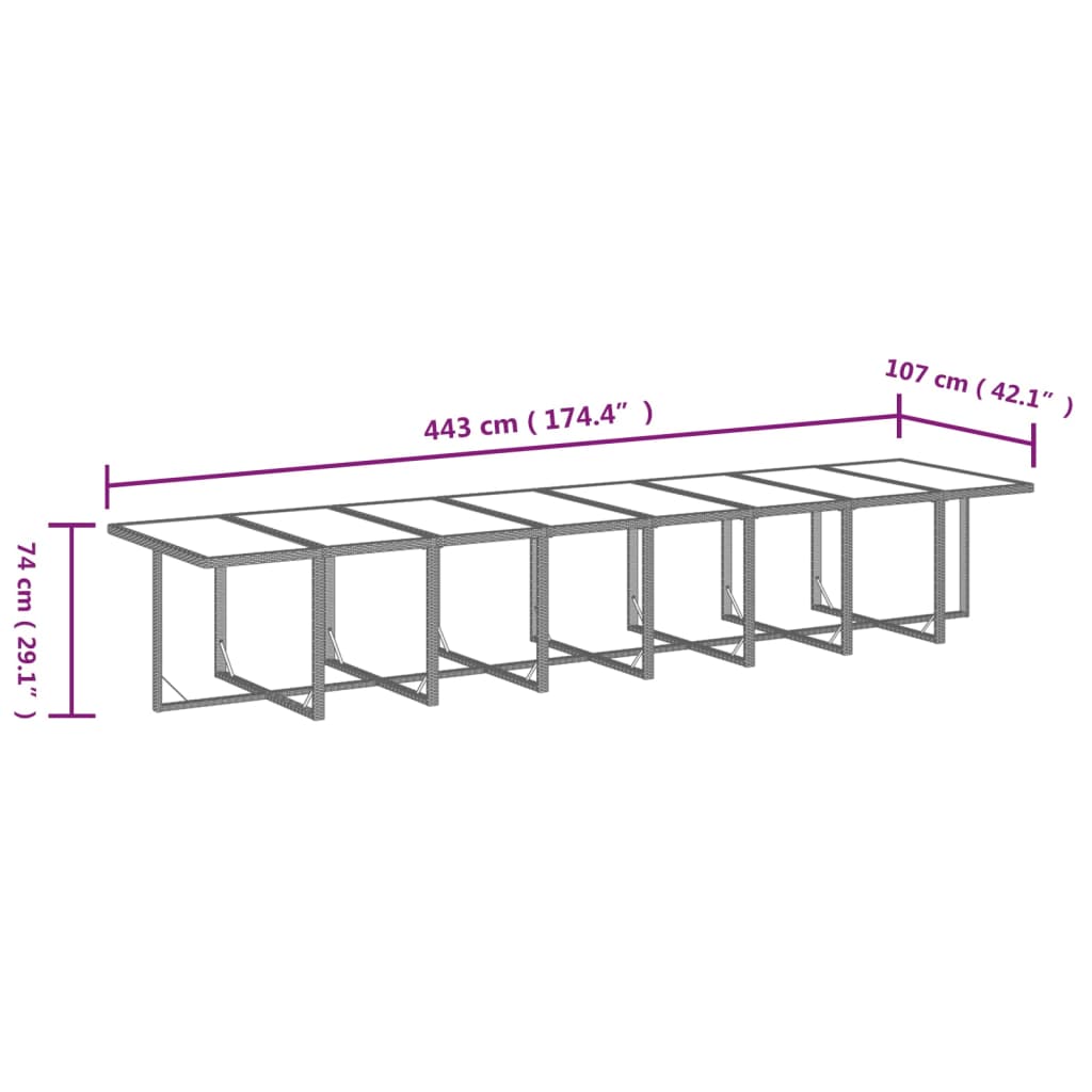 19-delige Tuinset met kussens poly rattan