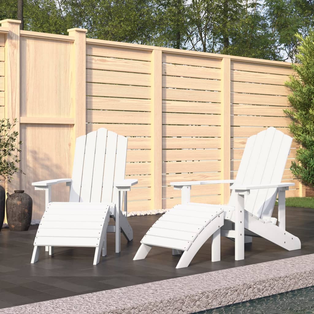 Chaise de jardin Adirondack avec table repose-pieds HDPE anthracite