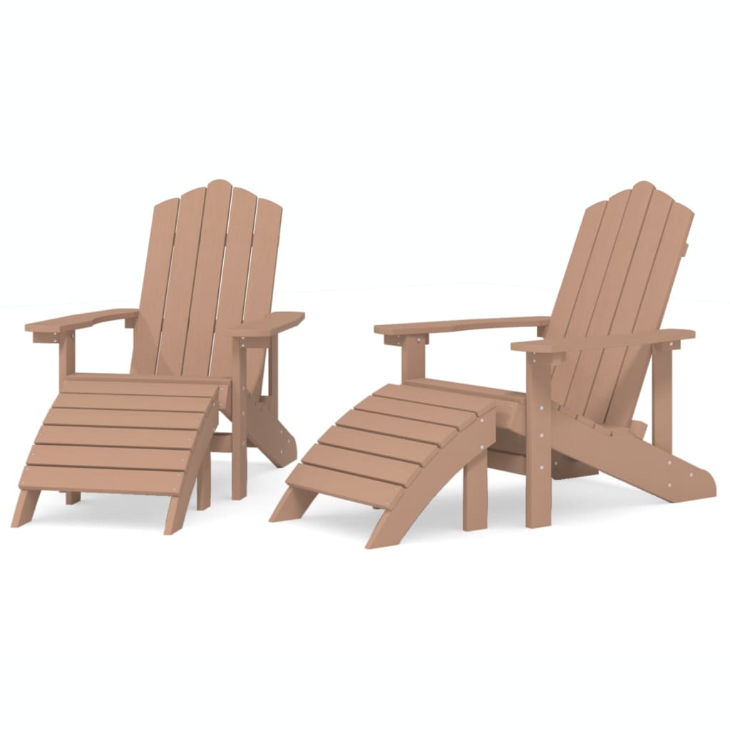 Chaise de jardin Adirondack avec table repose-pieds HDPE anthracite