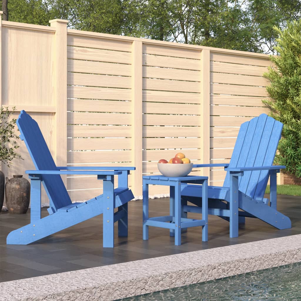 Chaise de jardin Adirondack avec table en PEHD